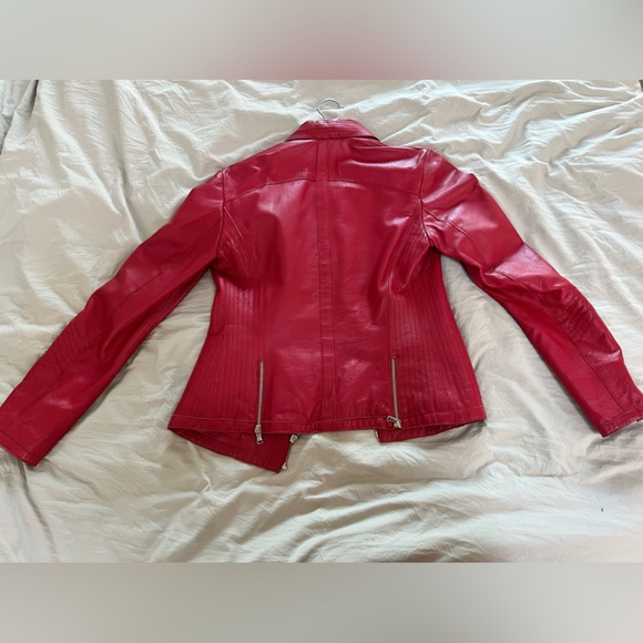 Real Red Italian Leather Jacket - Picture 5 of 5